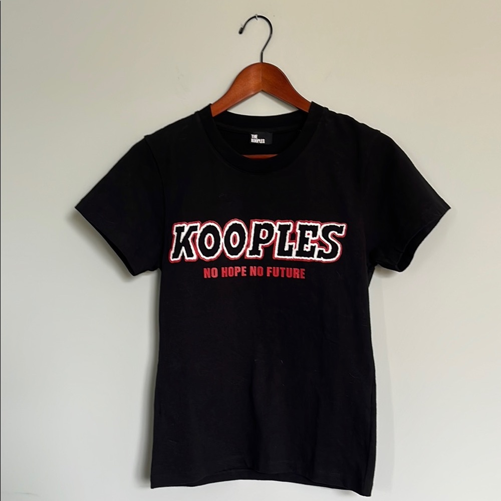 The Kooples Black and Red Logo Tee Short Sleeve